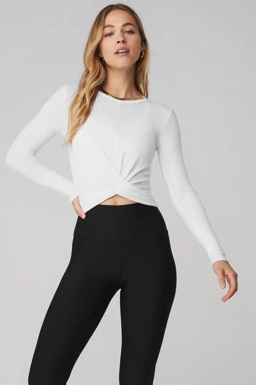 NWT Alo Yoga L Cover Long Sleeve Twist Top